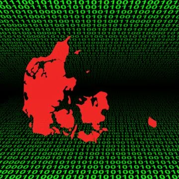 Denmark map on binary code 스톡 일러스트