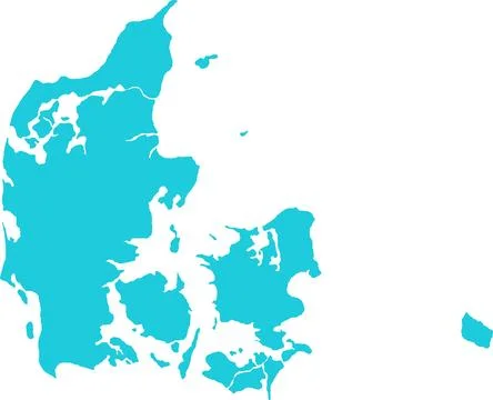 Denmark MAP in Blue, Country Border, Denmark Map, Border line of Denmark, G.. Stock Illustration
