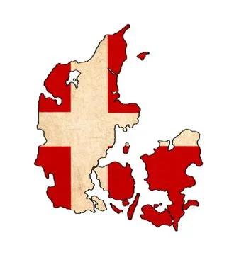 Denmark map on denmark flag drawing ,grunge and retro flag series Stock Illustration