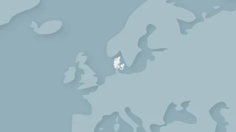 Denmark Map Emerging from World Map Animation in Motion Graphics Stock Footage 339273145
