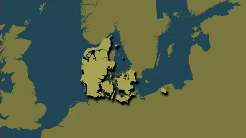 Denmark map - extract. Shadow. Pattern. | Stock Video | Pond5