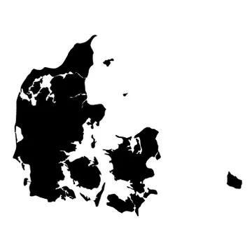 Denmark map - filled hand-drawn map Stock Illustration