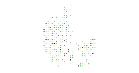 Denmark Map Formed by Falling Dots Stock Footage 313128120