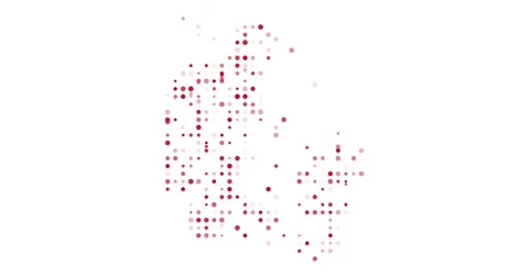 Denmark Map Formed by Falling Dots Stock Footage 313128203
