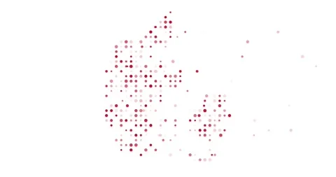 Denmark Map Formed by Falling Dots Stock Footage 313128254