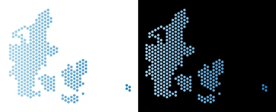 Denmark Map Hexagon Scheme イラスト素材