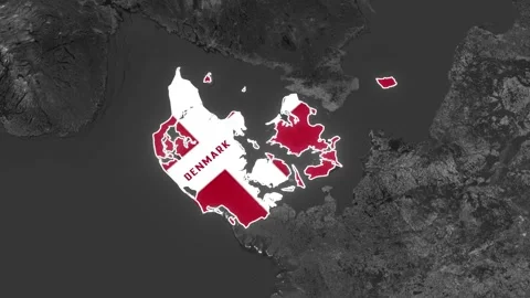 Denmark Map Highlight with Glowing Outline Video stock 341494163