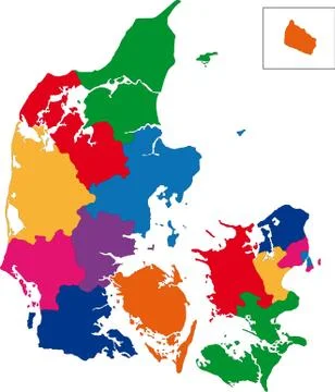 Denmark map Stock Illustration
