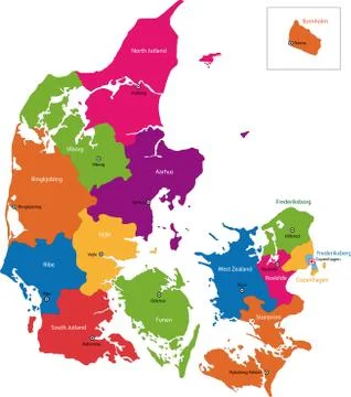 Denmark map Stock Illustration