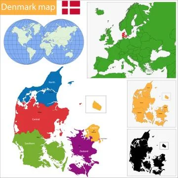 Denmark map Stock Illustration