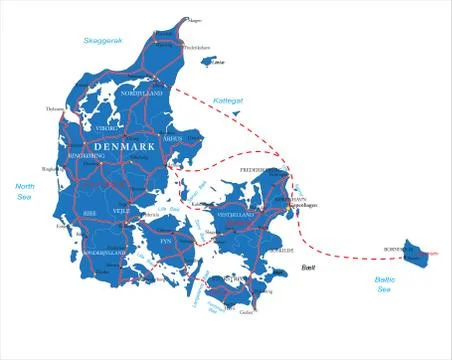Denmark map Stock Illustration