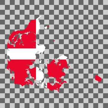 Denmark map symbol shape, travel web flat concept icon vector illustration Stock Illustration