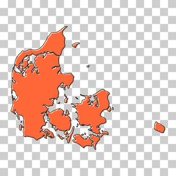 Denmark map symbol shape, travel web flat concept icon vector illustration 스톡 일러스트