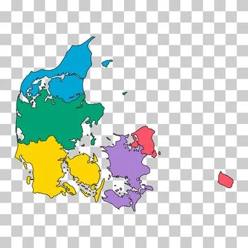 Denmark map symbol shape, travel web flat concept icon vector illustration Stock Illustration