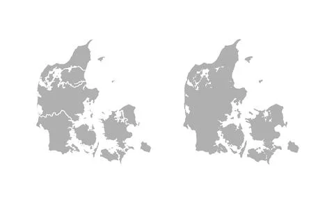 Denmark map using lines on dark background Stock Illustration