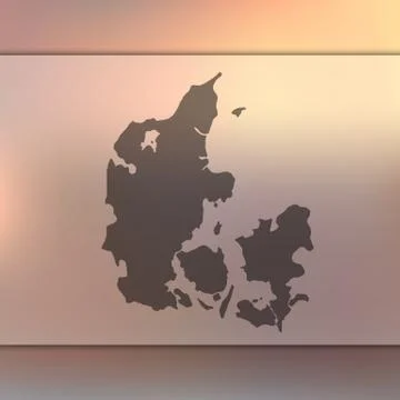 Denmark map. Vector silhouette of Denmark. Blurred background Stock Illustration