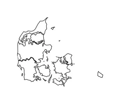 Denmark map on white background. Vector illustration. Illustrazione stock
