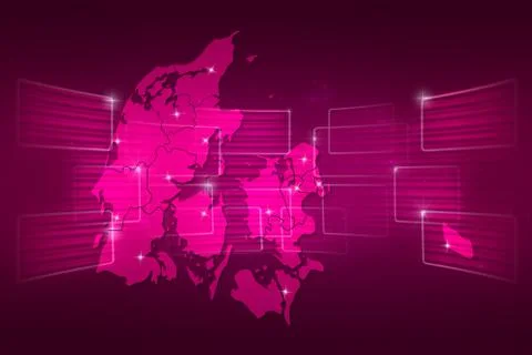 Denmark map world map news communication pink Illustrazione stock