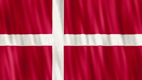 Denmark National Flag. Seamless loop animation closeup waving. Stock Footage 233120694
