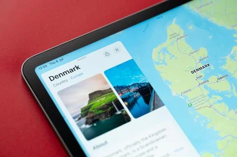 Denmark on online apple maps Stock Photos