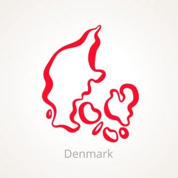 Denmark - Outline Map Stock Illustration