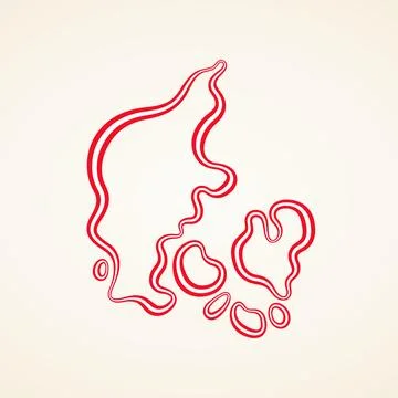 Denmark - Outline Map Stock Illustration