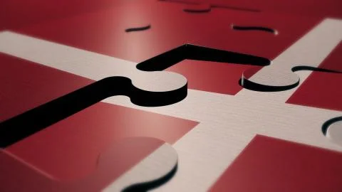 Denmark puzzle flag 3d render Stock Illustration