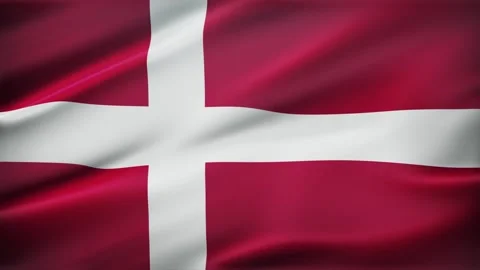 Denmark Realistic Flag Wave Motion Background Stock Footage 337116616