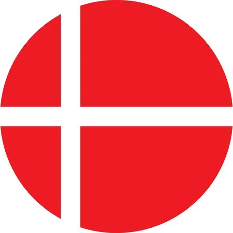 Denmark round flag. Stock Illustration