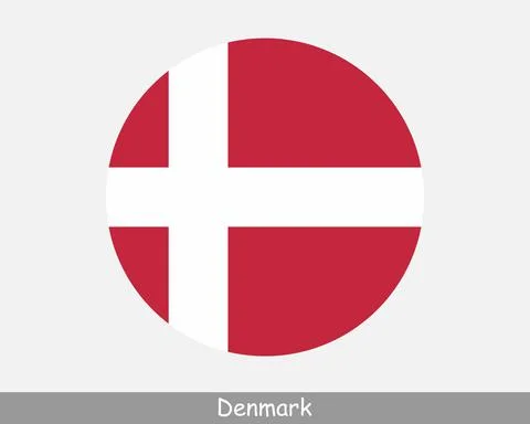 Denmark Round Flag Stock Illustration