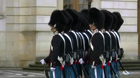 Denmark Royal Life Guards Stock-Footage 45855036