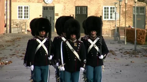 Denmark Royal Life Guards front Stock-Footage 45863455