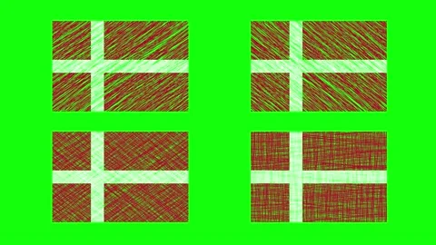 Denmark Scribble Animation on Green Screen Background. Looping seamless ani.. Stock Footage 226719620