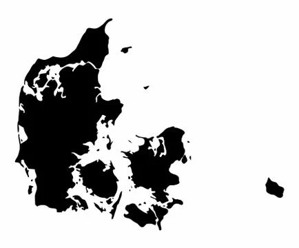 Denmark silhouette map Stock Illustration