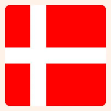 Denmark square flag button, social media communication sign, business icon. Stock Illustration
