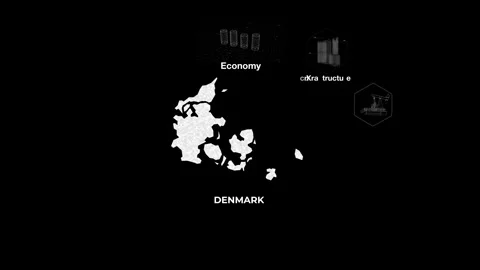 Denmark technology map with animated charts Stock Footage 340978771