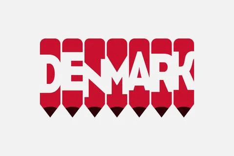 Denmark text with Pen symbol creative ideas design Stock-Illustration