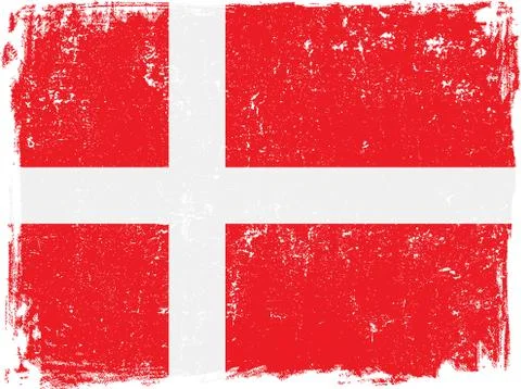 Denmark Vector Flag on White Stock Illustration