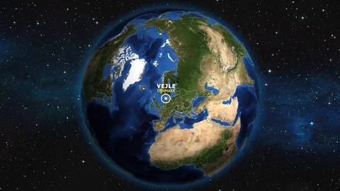DENMARK VEJLE ZOOM IN FROM SPACE Stock Footage 115632455