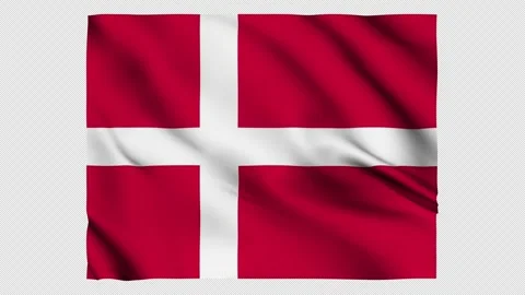 Denmark Waving Flag Alpha Channel Loop Stock Footage 336716742