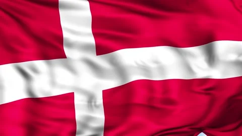Denmark Waving Flag Background Stock Footage 204132071