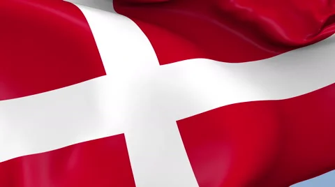 Denmark Waving Flag Background Loop Stock Footage 64214584