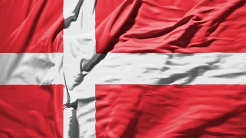 Denmark waving flag realistic cloth animation Stock Footage 309193076