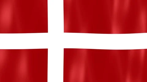 Denmark Waving National Flag - Digital Graphics - 4K Stock Footage 346182476