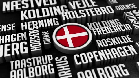 Denmark Word Cloud Collage in 3D Stock Footage 257542936