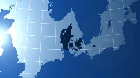 Denmark. Zooming into Denmark on the globe. Stock Footage 60666734