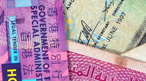 Denominations of International Currency Notes. Stock Footage 58941864