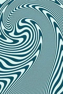 A dense abstract composition of flowing teal and pale cream contour lines c.. Stock Illustration