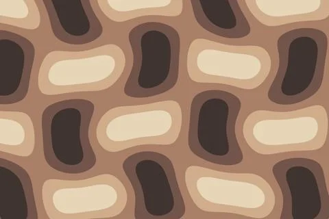 A dense abstract pattern of alternating rounded organic shapes in brown, ta.. イラスト素材