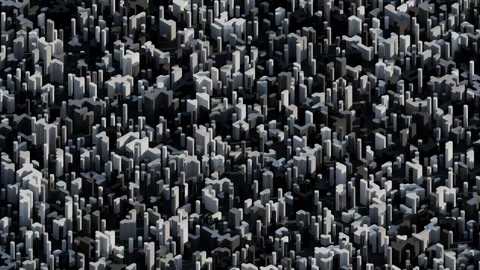 A dense, abstract representation of an urban environment featuring countless sky Stock Footage 340238012